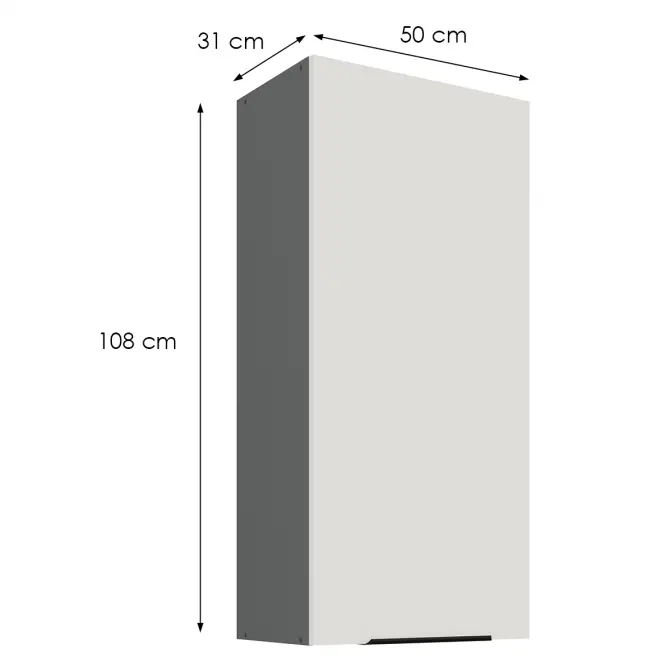 Konyhaszekrény Aria-Wh/Ant Anti Fingerprint 50g-108 1f