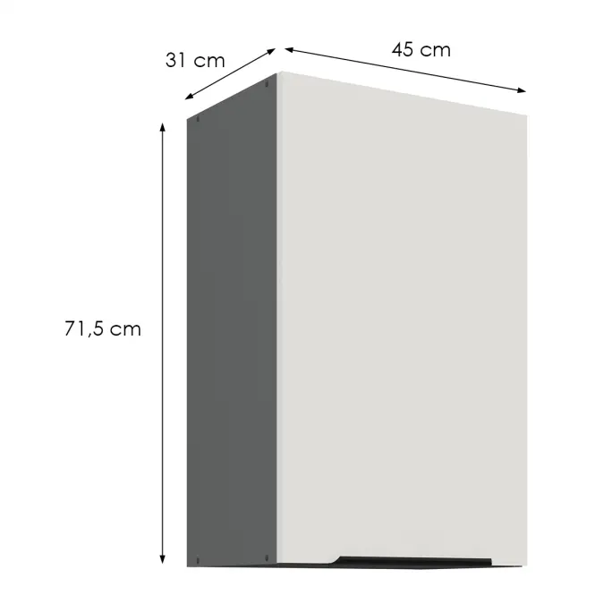 Konyhaszekrény Aria-Wh/Ant Anti Fingerprint 45g-72 1f