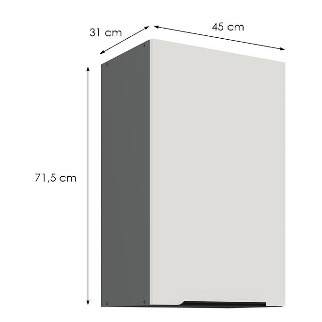 Konyhaszekrény Aria-Wh/Ant Anti Fingerprint 45g-72 1f,2