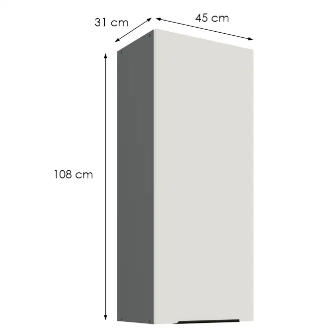 Konyhaszekrény Aria-Wh/Ant Anti Fingerprint 45g-108 1f