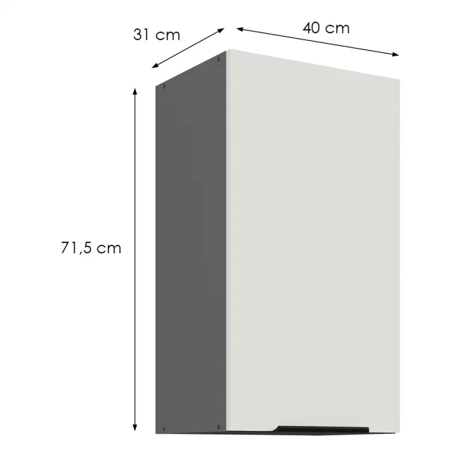 Konyhaszekrény Aria-Wh/Ant Anti Fingerprint 40g-72 1f