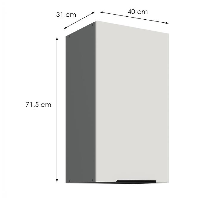 Konyhaszekrény Aria-Wh/Ant Anti Fingerprint 40g-72 1f,2