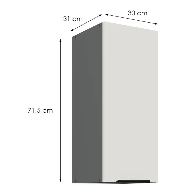 Konyhaszekrény Aria-Wh/Ant Anti Fingerprint 30g-72 1f