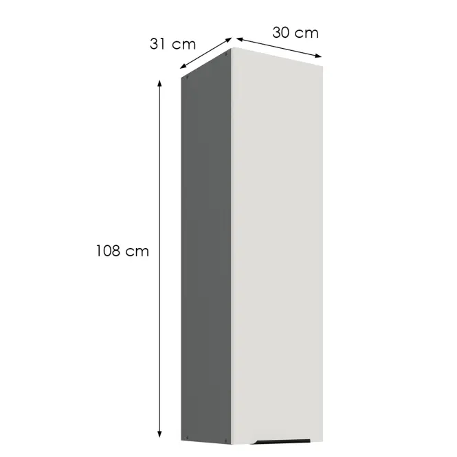 Konyhaszekrény Aria-Wh/Ant Anti Fingerprint 30g-108 1f