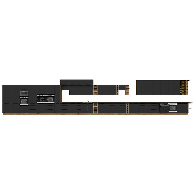 Konyhaszekrény Aria-Bl/Ar Anti Fingerprint 60lo-210 2f,10