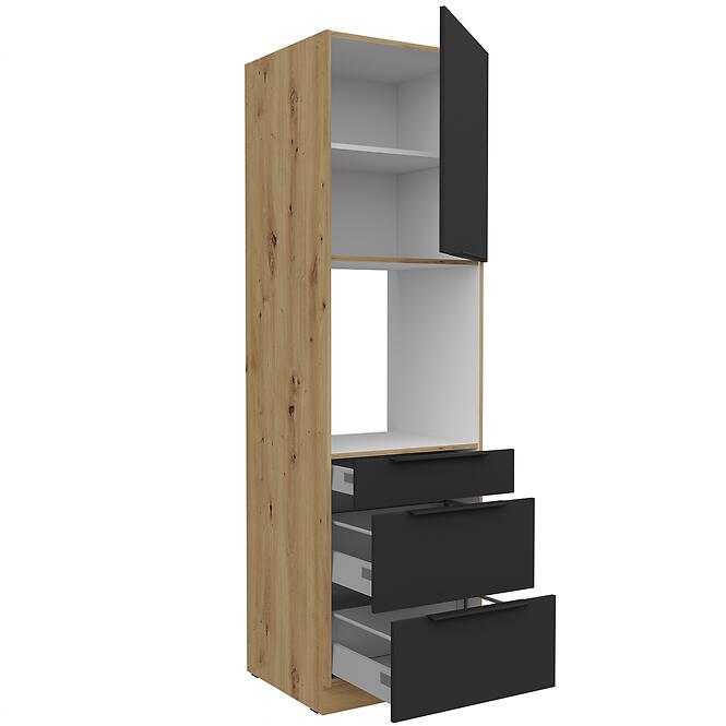 Konyhaszekrény Aria-Bl/Ar Anti Fingerprint 60dps-210 1f 3s,3