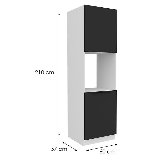 Konyhaszekrény Aria-Bl/Wh Anti Fingerprint 60dp-210 2f,2