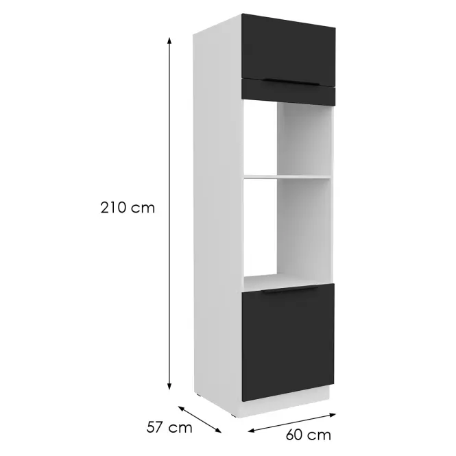 Konyhaszekrény Aria-Bl/Wh Anti Fingerprint 60dpm-210 2f