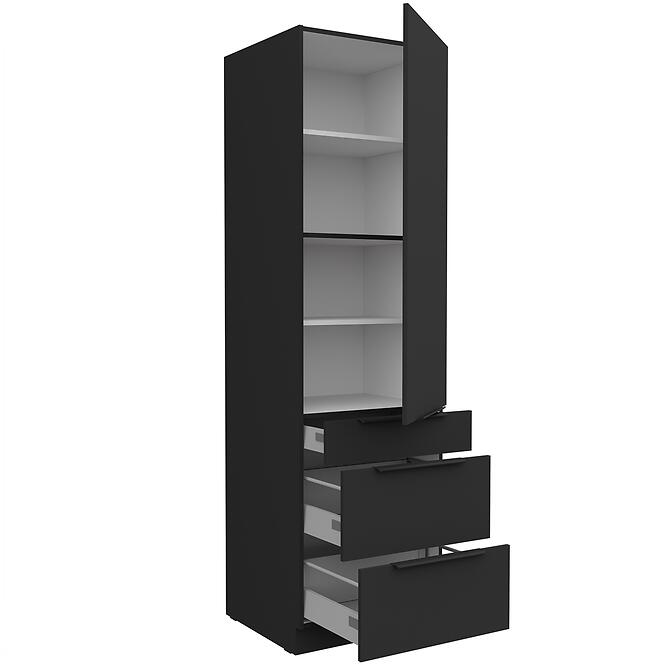 Konyhaszekrény Aria-Bl/Bl Anti Fingerprint 60dks-210 1f 3s,3
