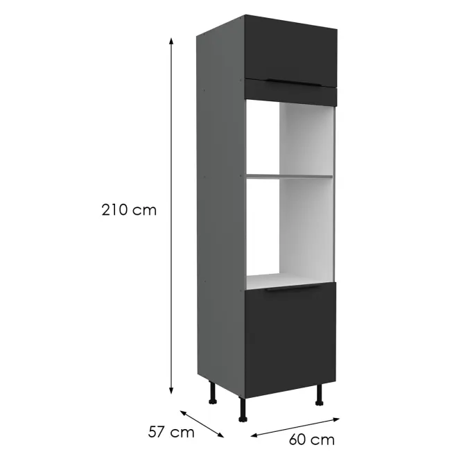 Konyhaszekrény Aria-Bl/Ant Anti Fingerprint 60dpm-215 2f