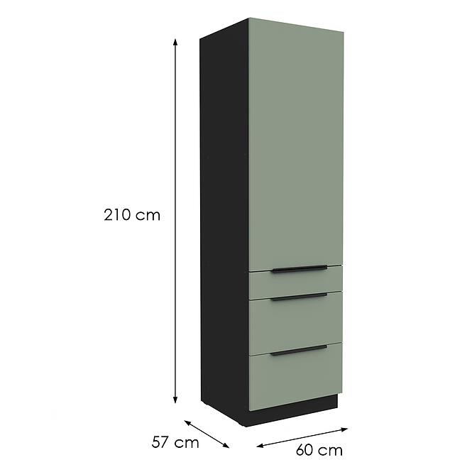 Konyhaszekrény Aria-Sa/Bl Anti Fingerprint 60dks-210 1f 3s,2