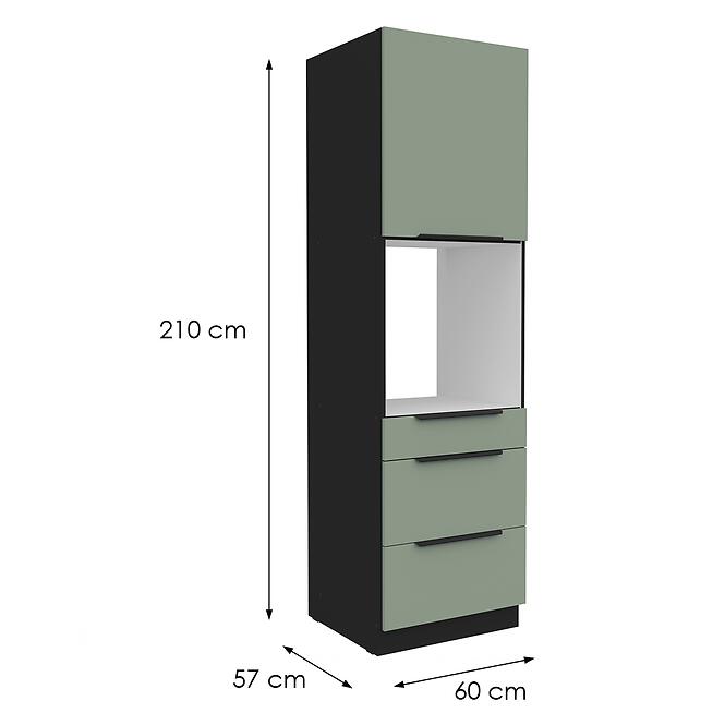 Konyhaszekrény Aria-Sa/Bl Anti Fingerprint 60dps-210 1f 3s,2