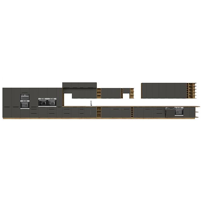 Konyhaszekrény Aria-Gr/Ar Anti Fingerprint 60dk-210 2f,10