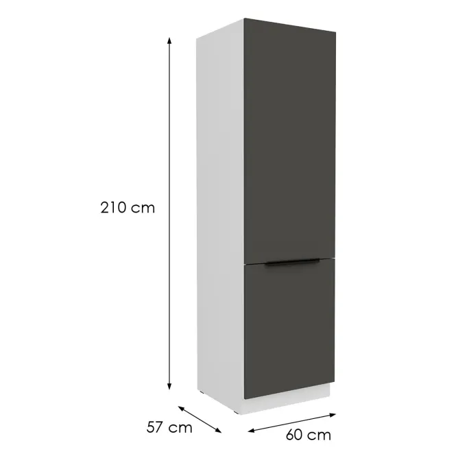 Konyhaszekrény Aria-Gr/Wh Anti Fingerprint 60lo-210 2f,2