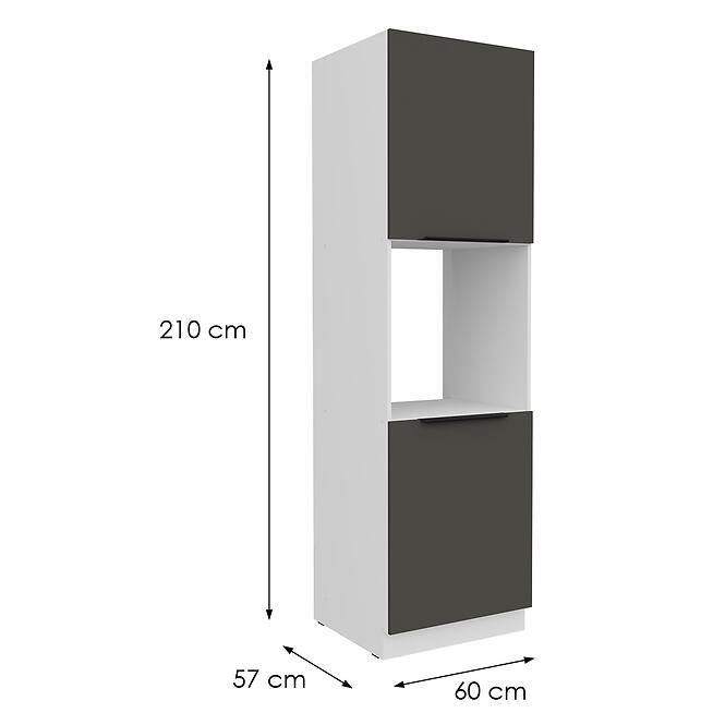 Konyhaszekrény Aria-Gr/Wh Anti Fingerprint 60dp-210 2f