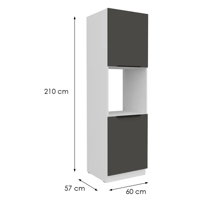 Konyhaszekrény Aria-Gr/Wh Anti Fingerprint 60dp-210 2f,2