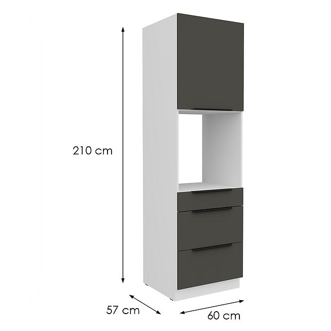 Konyhaszekrény Aria-Gr/Wh Anti Fingerprint 60dps-210 1f 3s,2
