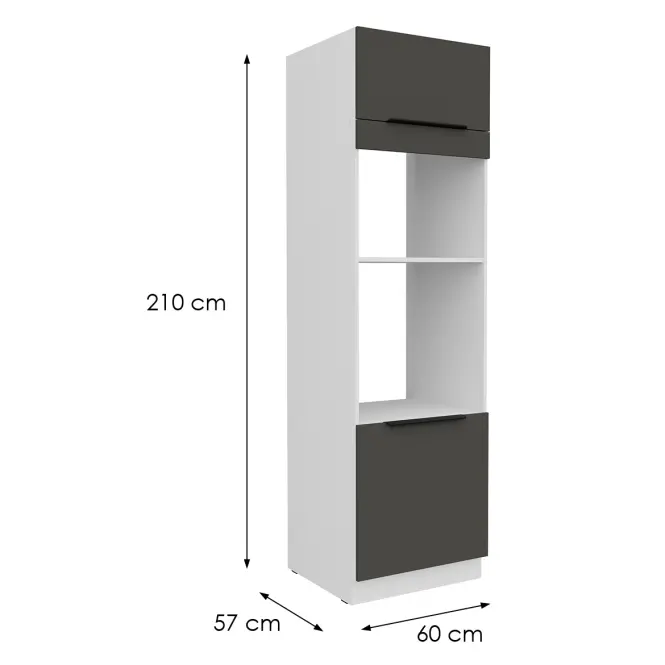 Konyhaszekrény Aria-Gr/Wh Anti Fingerprint 60dpm-210 2f