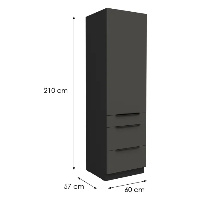 Konyhaszekrény Aria-Gr/Bl Anti Fingerprint 60dks-210 1f 3s,2