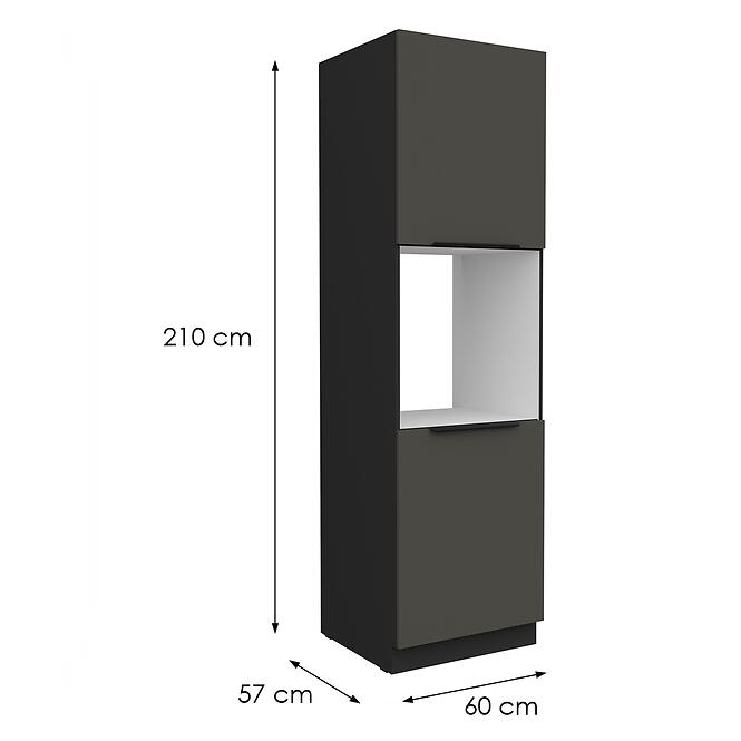Konyhaszekrény Aria-Gr/Bl Anti Fingerprint 60dp-210 2f