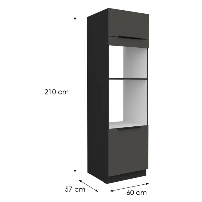Konyhaszekrény Aria-Gr/Bl Anti Fingerprint 60dpm-210 2f