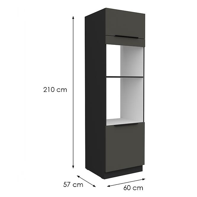 Konyhaszekrény Aria-Gr/Bl Anti Fingerprint 60dpm-210 2f,2