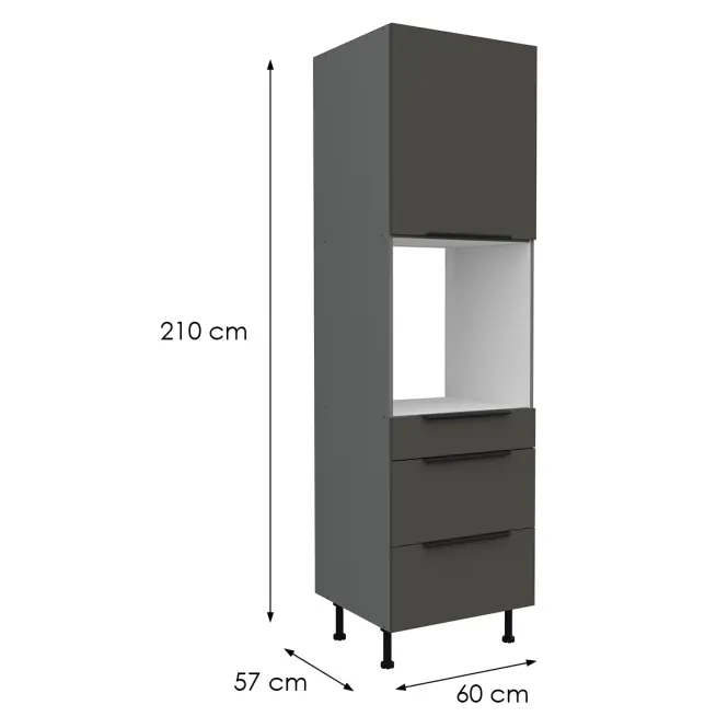 Konyhaszekrény Aria-Gr/Ant Anti Fingerprint 60dps-215 1f 3s,2