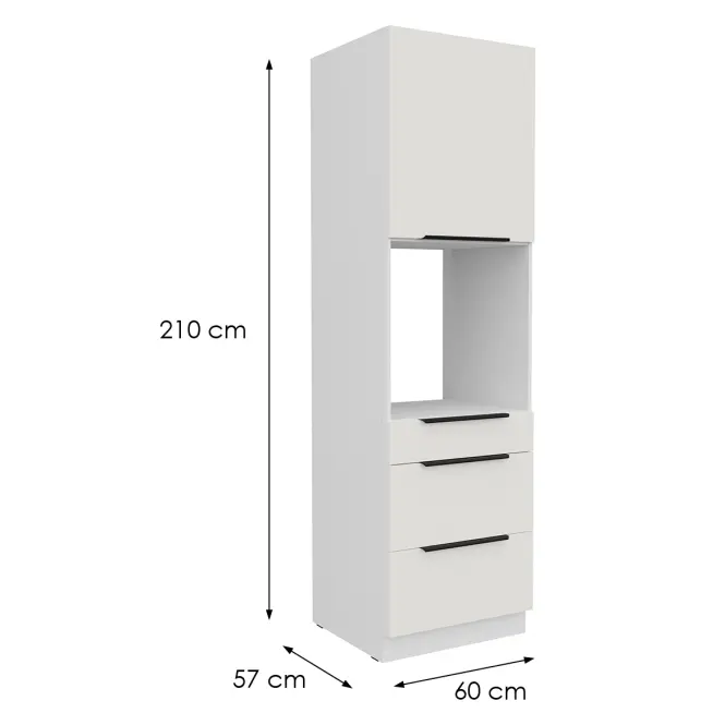 Konyhaszekrény Aria-Wh/Wh Anti Fingerprint 60dps-210 1f 3s,2