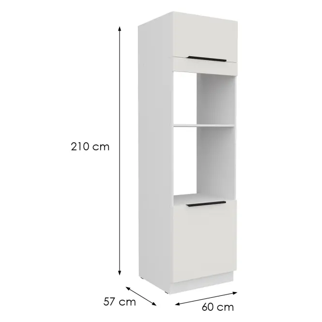 Konyhaszekrény Aria-Wh/Wh Anti Fingerprint 60dpm-210 2f,2