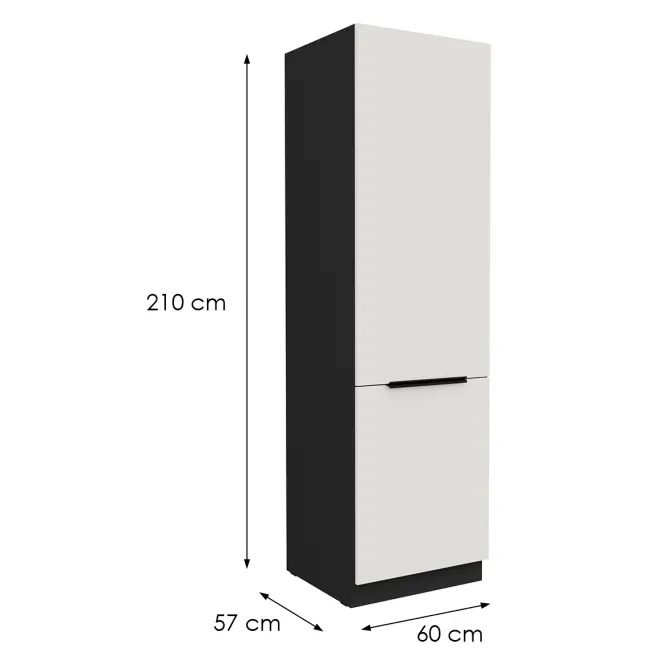 Konyhaszekrény Aria-Wh/Bl Anti Fingerprint 60lo-210 2f,2