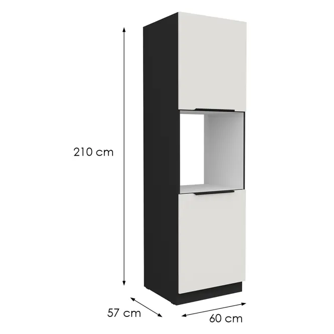 Konyhaszekrény Aria-Wh/Bl Anti Fingerprint 60dp-210 2f,2