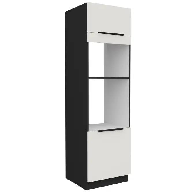 Konyhaszekrény Aria-Wh/Bl Anti Fingerprint 60dpm-210 2f