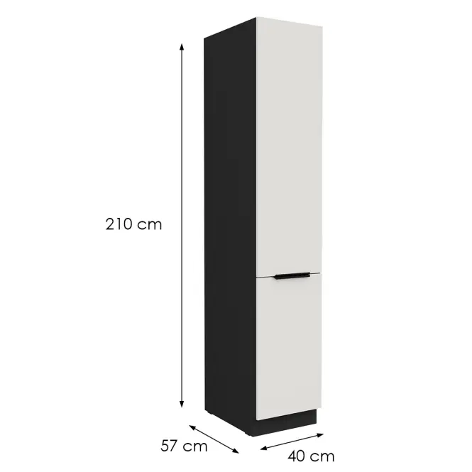 Konyhaszekrény Aria-Wh/Bl Anti Fingerprint 40dk-210 2f,2