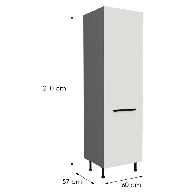 Konyhaszekrény Aria-Wh/Ant Anti Fingerprint 60dk-215 2f,2