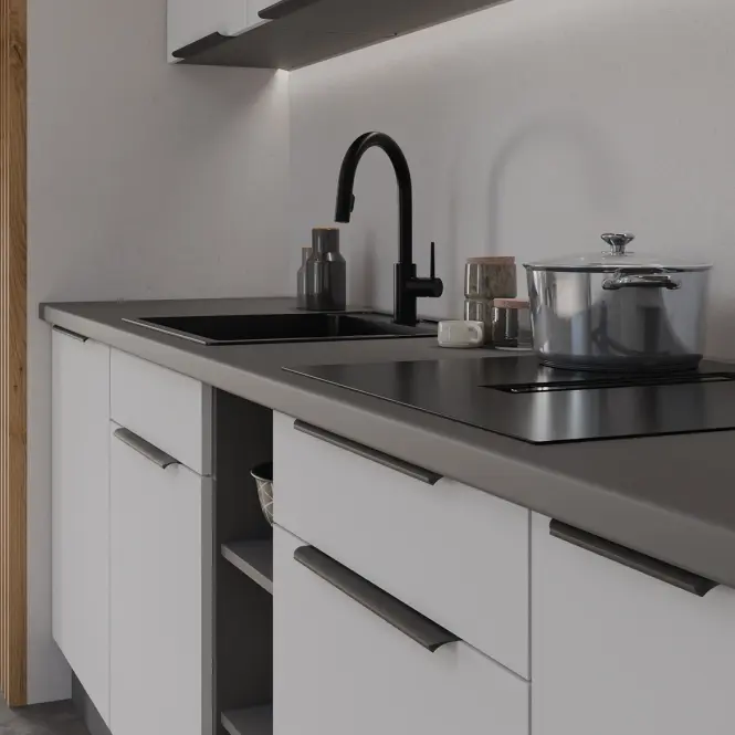 Konyhaszekrény Aria-Wh/Ant Anti Fingerprint 60dk-215 2f,7