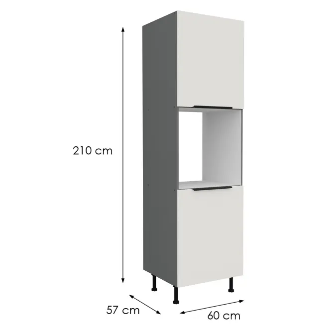 Konyhaszekrény Aria-Wh/Ant Anti Fingerprint 60dp-215 2f