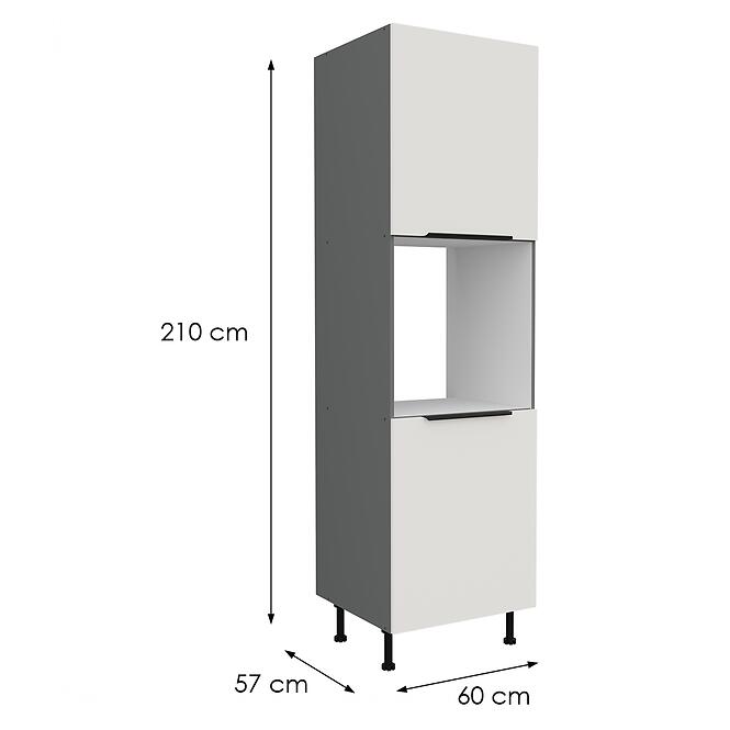 Konyhaszekrény Aria-Wh/Ant Anti Fingerprint 60dp-215 2f,2
