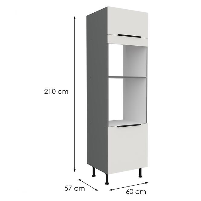 Konyhaszekrény Aria-Wh/Ant Anti Fingerprint 60dpm-215 2f,2