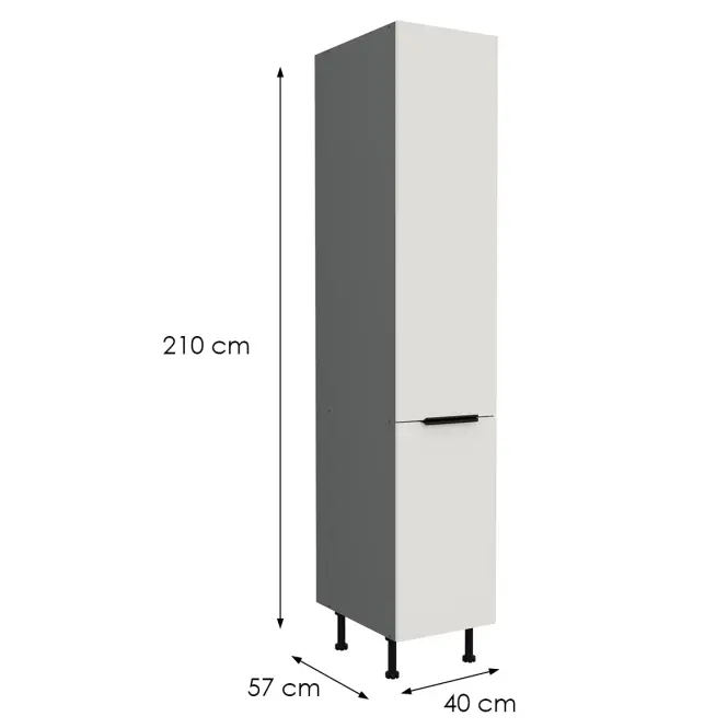 Konyhaszekrény Aria-Wh/Ant Anti Fingerprint 40dk-215 2f