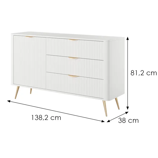 Komód Lante  D 138 D3s Fehér