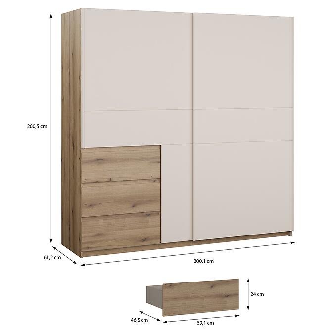 Szekrény 200 Collet Cets32332-Q280,3