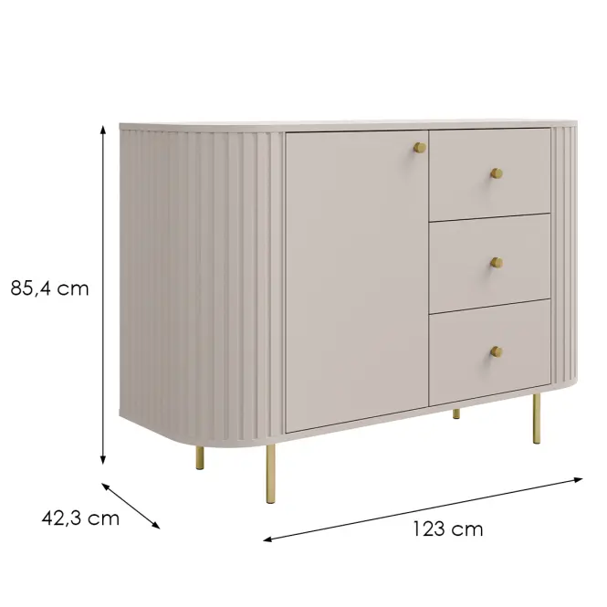 Komód Ovalio 813 1f 3s Homok Futás