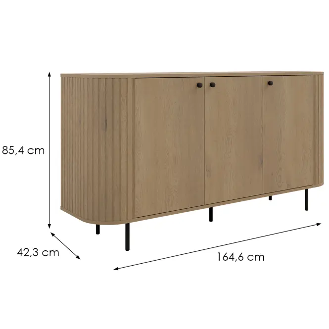 Komód Ovalio 830  3f Cremona Tölgy,5