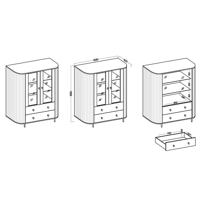 Vitrin Ovalio 122  2f 2s Homok Bézs,6