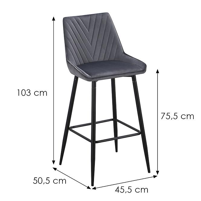 Bárszék Melo 12637 szürke,2