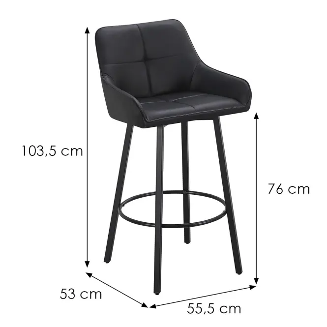 Bárszék Soho 12638 fekete