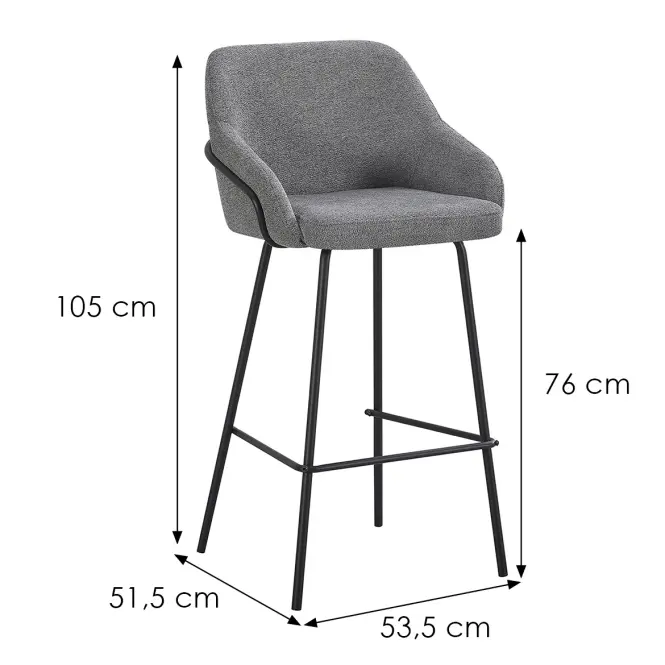 Bárszék Kyra 12639 szürke,2