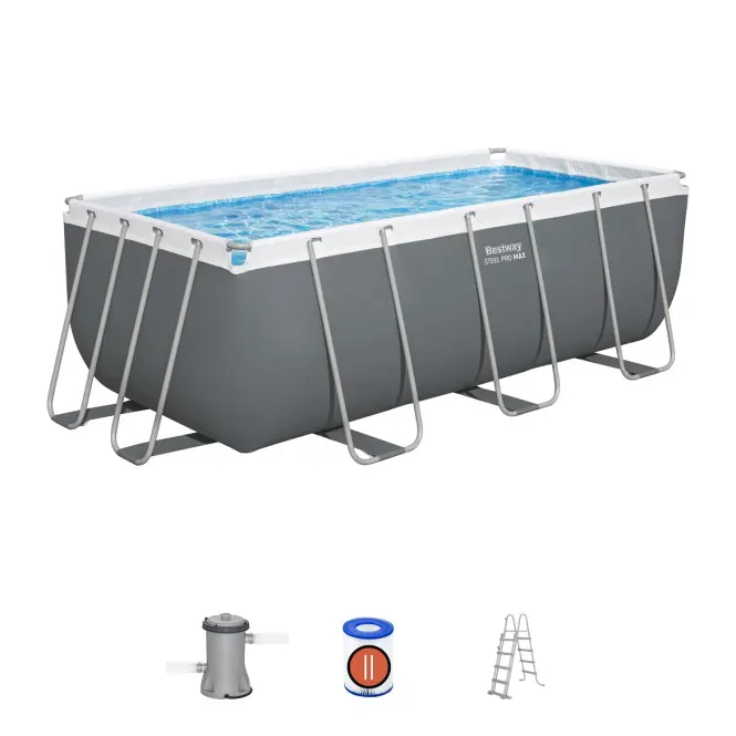 Téglalap alakú úszómedence kerettel 4,12 x 2,01 x 1,22 m BESTWAY 56456