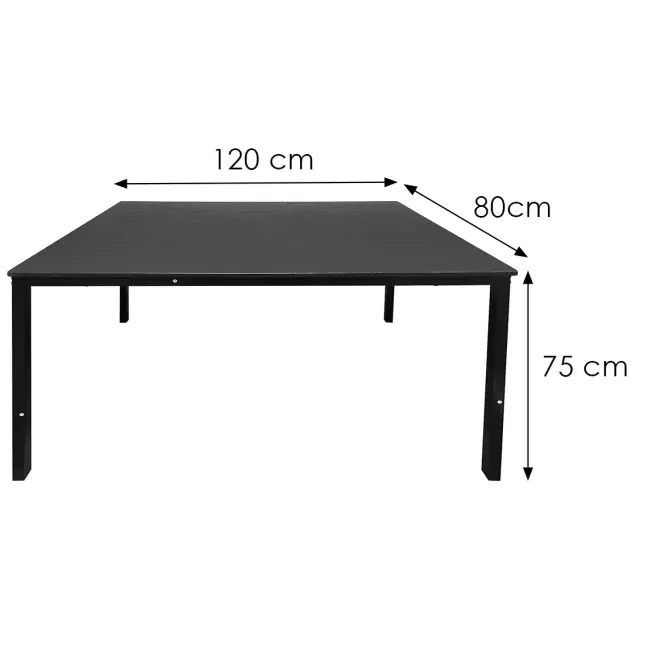 Asztal Valo 120x80 fekete,2