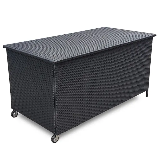 Tejn technorattan kerti láda 80x80x160 fekete